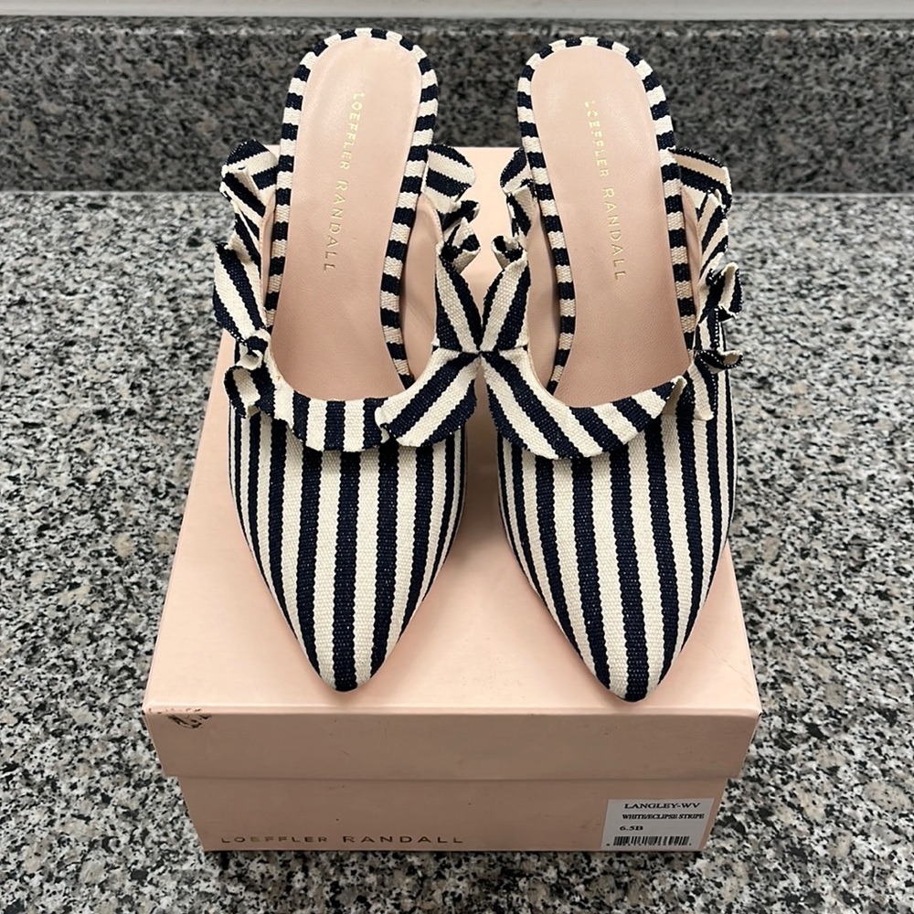 Loeffler Randall Langley Ruffle Pointy Toe Mule (6.5)